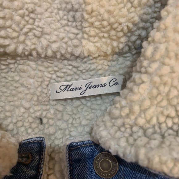 Mavi Faux Shearling Jean Jacket with Embroidered Birds - Picture 3 of 3